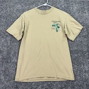 Vintage Anvil Shirt Mens Medium Tan Safari Wild Things 1999 Africa Graphic